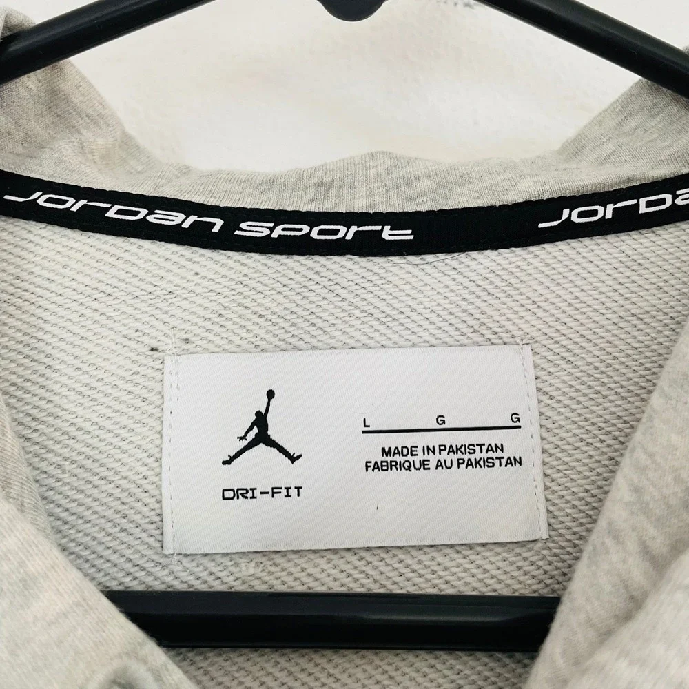 NWOT Nike Air Jordan Sport Crossover Hoodie Beige Dri-FIT Jumpman Pullover Large